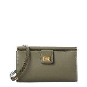 Dolce & Gabbana Sicily Leather Crossbody, Green